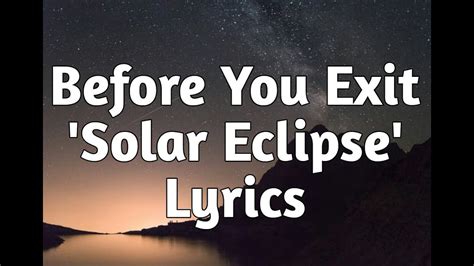 solar eclipse lyrics|Solar Eclipse .